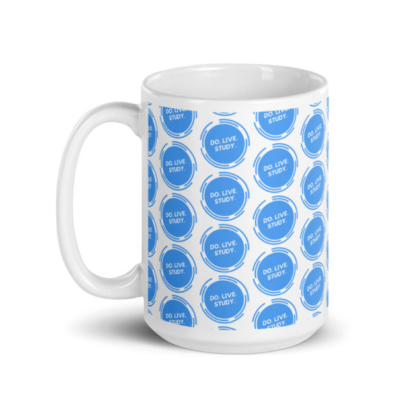 Do. Live. Study. Polka Dot Logo Glossy Mug (White) - Image 5