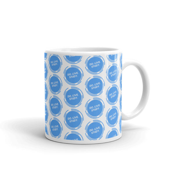 Do. Live. Study. Polka Dot Logo Glossy Mug (White) - Image 2