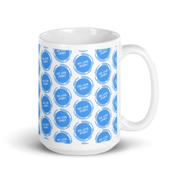 Do. Live. Study. Polka Dot Logo Glossy Mug (White) - Image 4