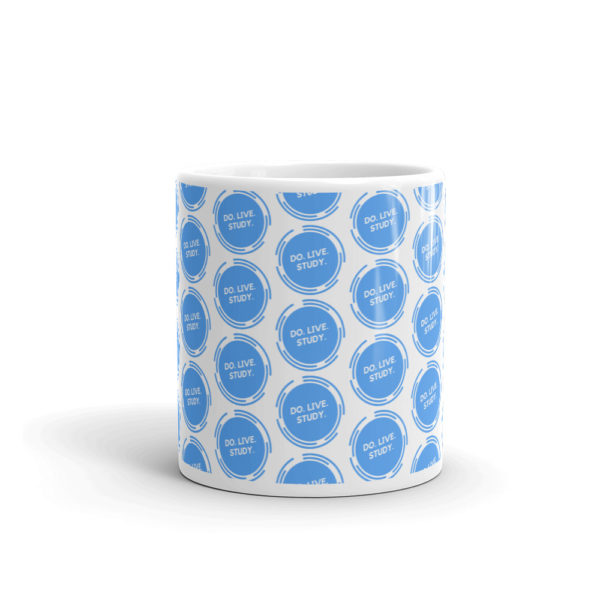 Do. Live. Study. Polka Dot Logo Glossy Mug (White) - Image 3